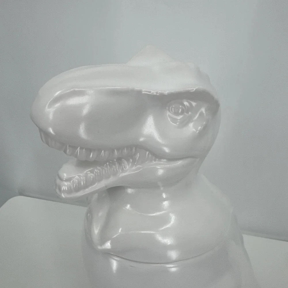 Threshold Target White Dinosaur T Rex Cookie Jar Canister Minimalist Fun Modern - Picture 3 of 11